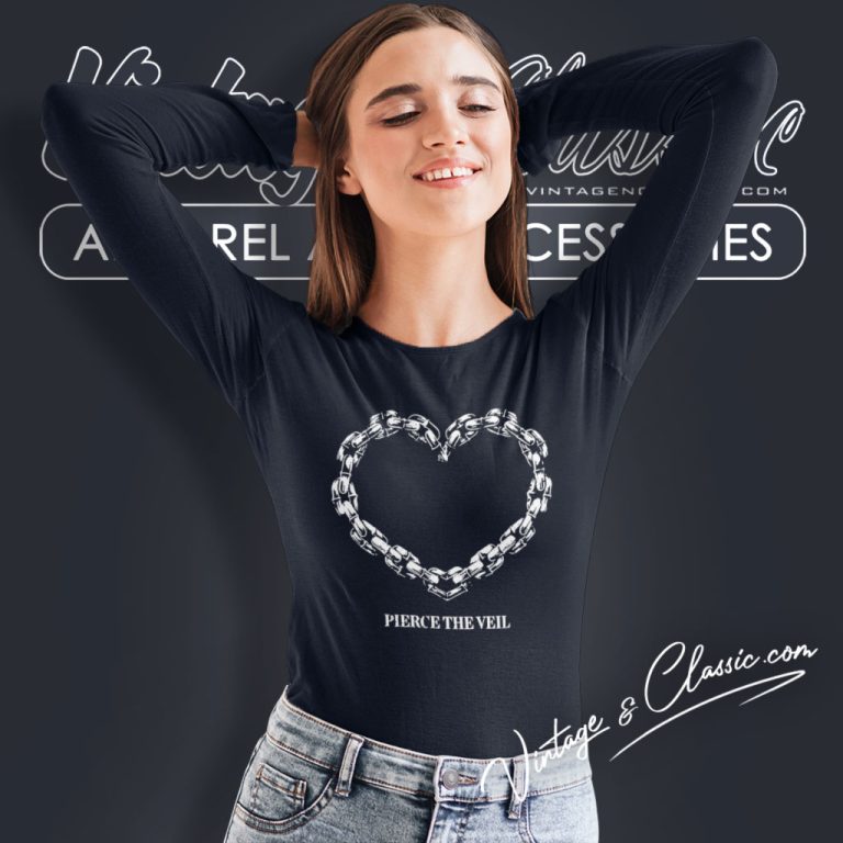 Pierce The Veil Chain Heart Long Sleeve Tee Pierce The Veil Chain Heart Long Sleeve Tee