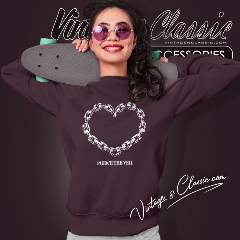 Pierce The Veil Chain Heart Sweatshirt Pierce The Veil Chain Heart Sweatshirt