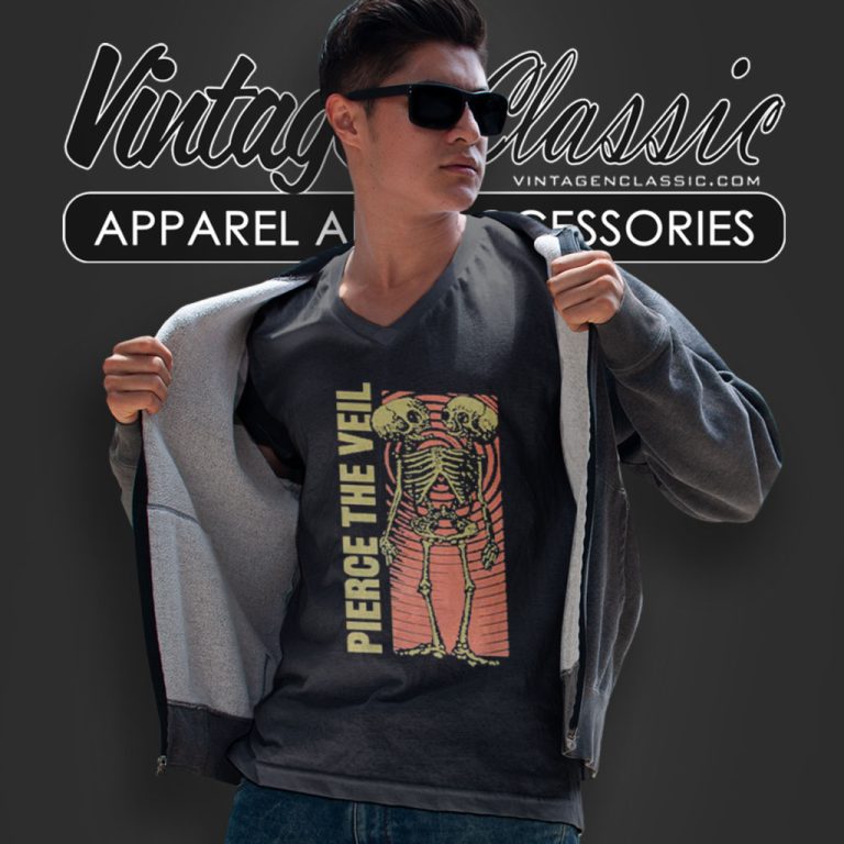 Pierce The Veil Shirt Conjoined Skeleton V Neck TShirt Pierce The Veil Shirt Conjoined Skeleton V Neck TShirt