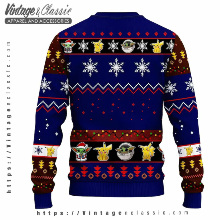 Pikachu Baby Yoda Santa Ugly Christmas Sweater back Ugly Sweater Pikachu Baby Yoda Santa Ugly Christmas Sweater back Ugly Sweater