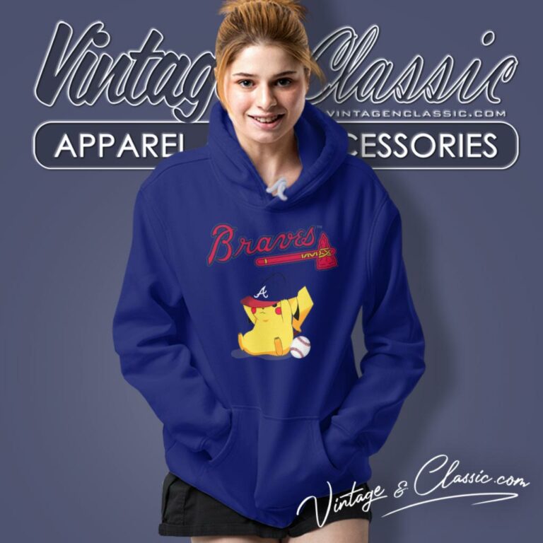 Pikachu Baseball Atlanta Braves Hoodie Pikachu Baseball Atlanta Braves Hoodie
