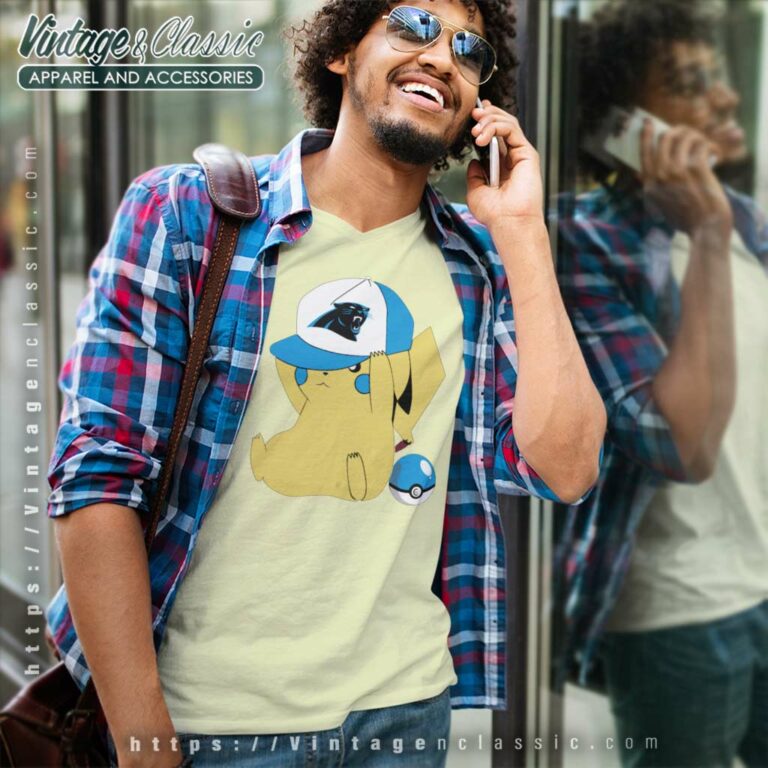 Pikachu Carolina Panthers Fans Nfl V Neck TShirt Pikachu Carolina Panthers Fans Nfl V Neck TShirt
