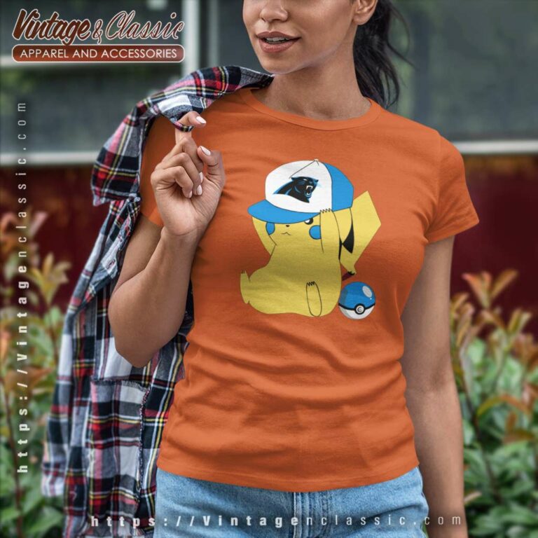 Pikachu Carolina Panthers Fans Nfl Women TShirt Pikachu Carolina Panthers Fans Nfl Women TShirt