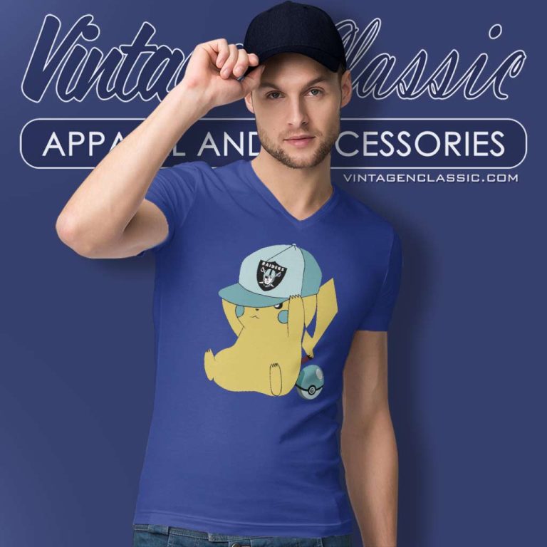 Pikachu Fan Las Vegas Raiders V Neck TShirt Pikachu Fan Las Vegas Raiders V Neck TShirt