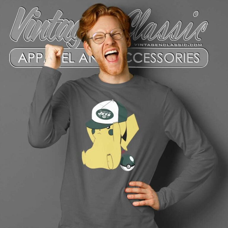 Pikachu Fans New York Jets Long Sleeve Tee Pikachu Fans New York Jets Long Sleeve Tee