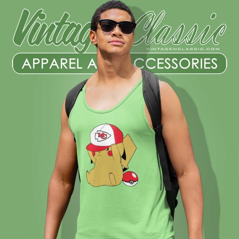 Pikachu Kansas City Chiefs Tank Top Racerback Pikachu Kansas City Chiefs Tank Top Racerback