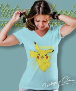 Pikachu Lightning Bolt V Neck TShirt