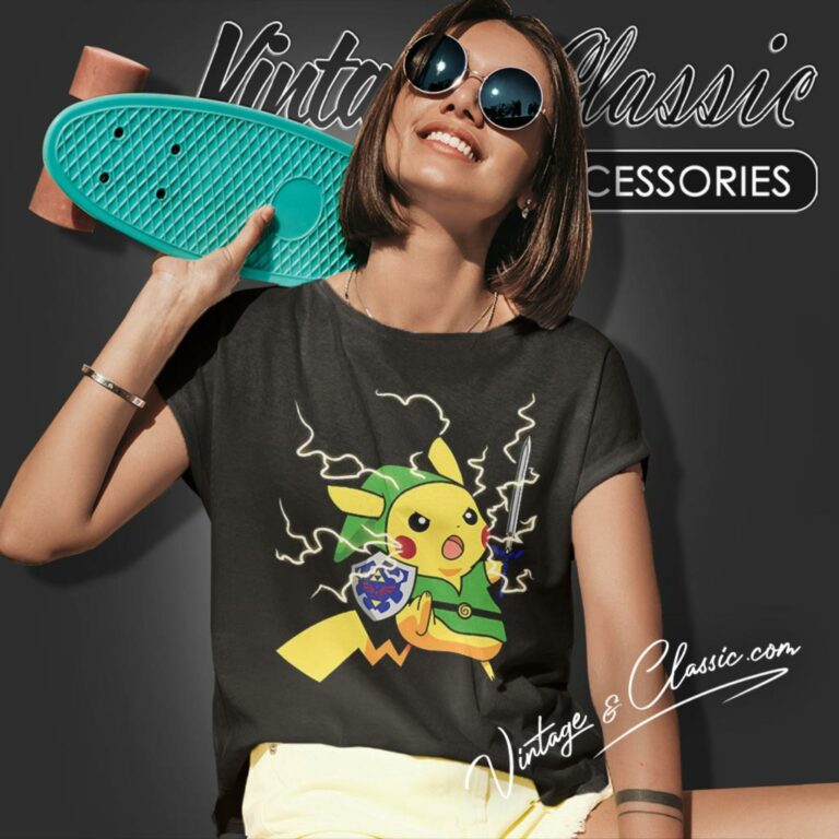 Pikachu Link Zelda Cosplay Women T Shirt Pikachu Link Zelda Cosplay Women T Shirt