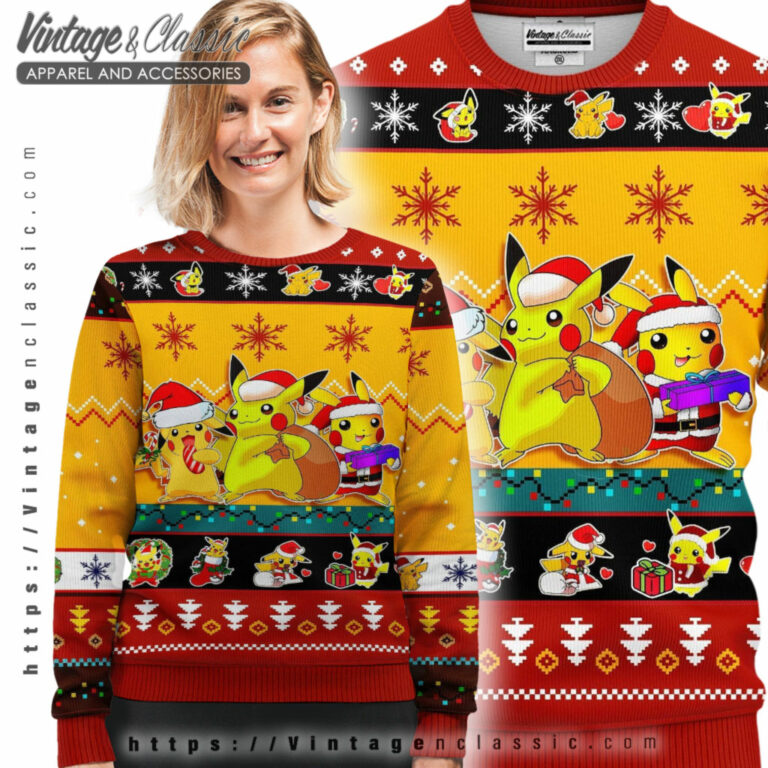 Pikachu Pocket Monster Ugly Christmas Sweater Ugly Sweater shirt Pikachu Pocket Monster Ugly Christmas Sweater Ugly Sweater shirt