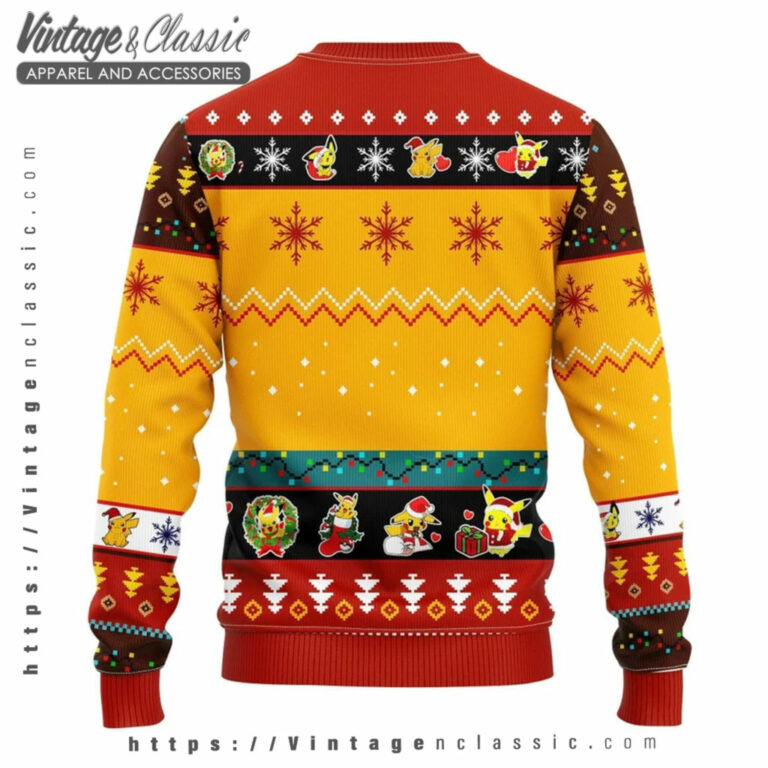 Pikachu Pocket Monster Ugly Christmas Sweater back Ugly Sweater Pikachu Pocket Monster Ugly Christmas Sweater back Ugly Sweater