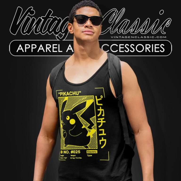 Pikachu Profile Gold Card Tank Top Racerback Pikachu Profile Gold Card Tank Top Racerback