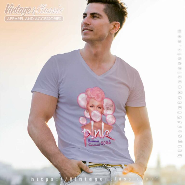 Pink Bubble Gum V Neck TShirt Pink Bubble Gum V Neck TShirt