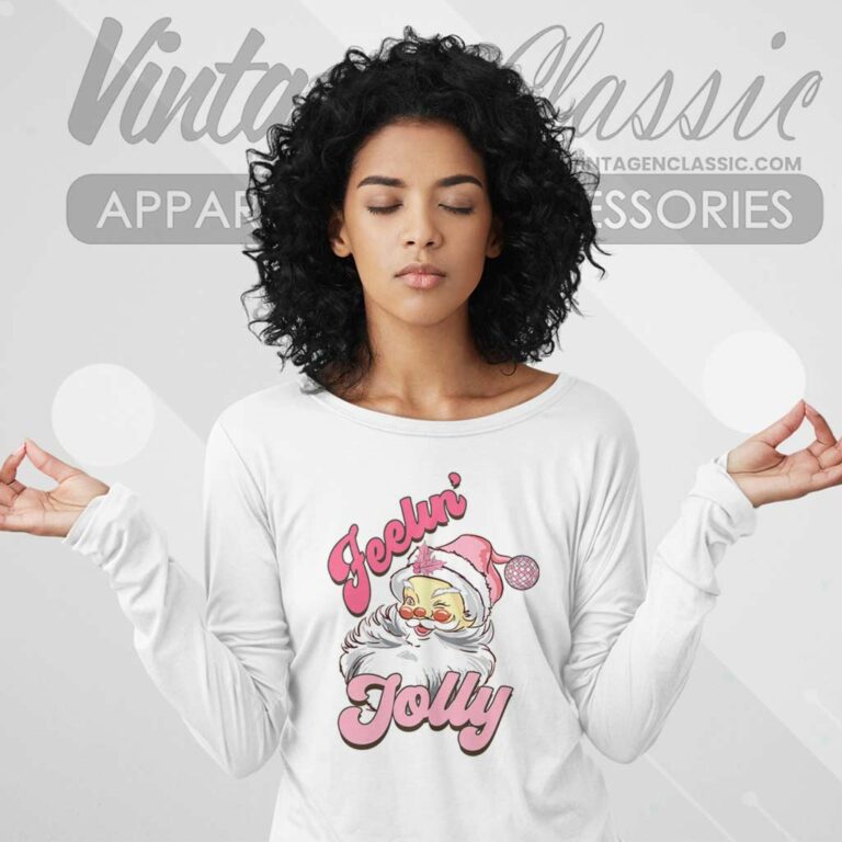Pink Christmas Feeling Jolly Long Sleeve Tee Pink Christmas Feeling Jolly Long Sleeve Tee