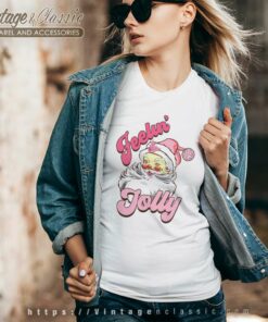 Pink Christmas Feeling Jolly V Neck TShirt