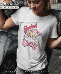 Pink Christmas Feeling Jolly Women TShirt