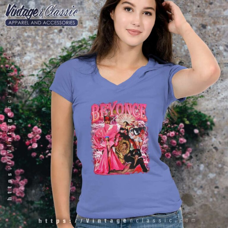 Pink Collection Images Beyonce V Neck TShirt Pink Collection Images Beyonce V Neck TShirt