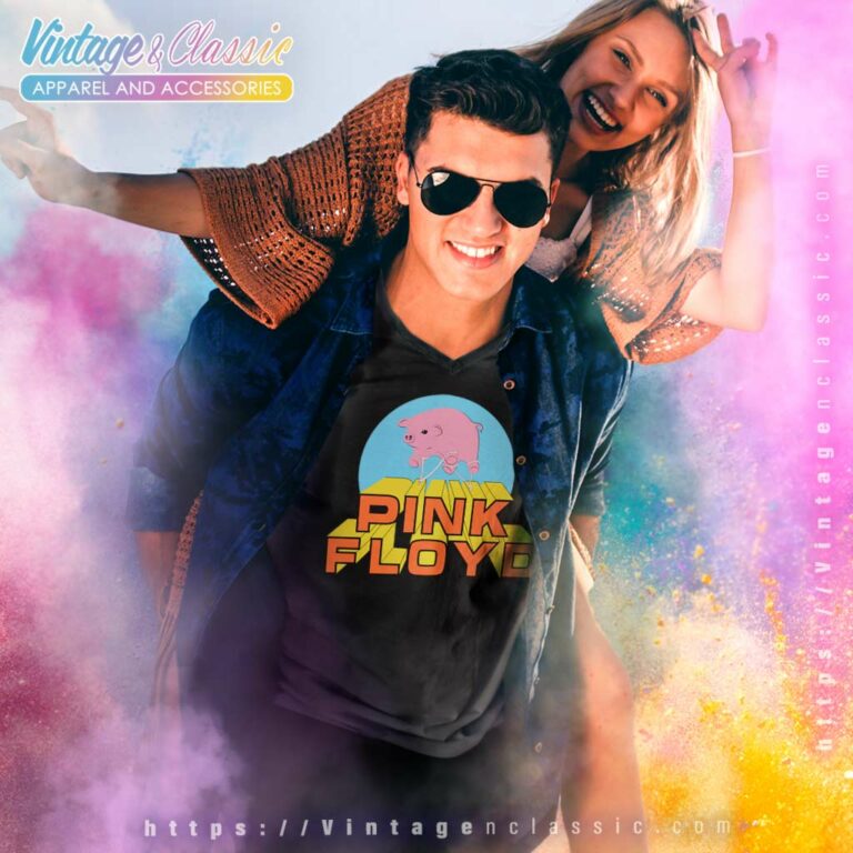Pink Floyd Algie Pig V Neck TShirt Pink Floyd Algie Pig V Neck TShirt