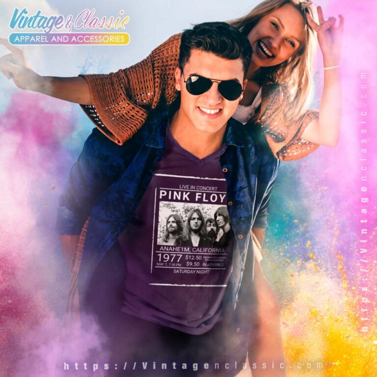 Pink Floyd Anaheim California V Neck TShirt Pink Floyd Anaheim California V Neck TShirt
