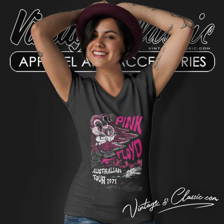 Pink Floyd Australian Tour 1971 V Neck TShirt Pink Floyd Australian Tour 1971 V Neck TShirt