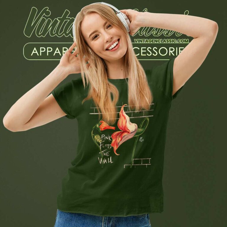 Pink Floyd Shirt Flowers On The Wall Women TShirt Pink Floyd Shirt Flowers On The Wall Women TShirt