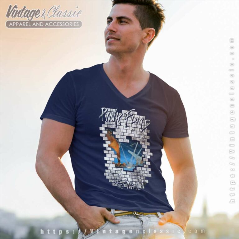 Pink Floyd The Wall V Neck TShirt Pink Floyd The Wall V Neck TShirt