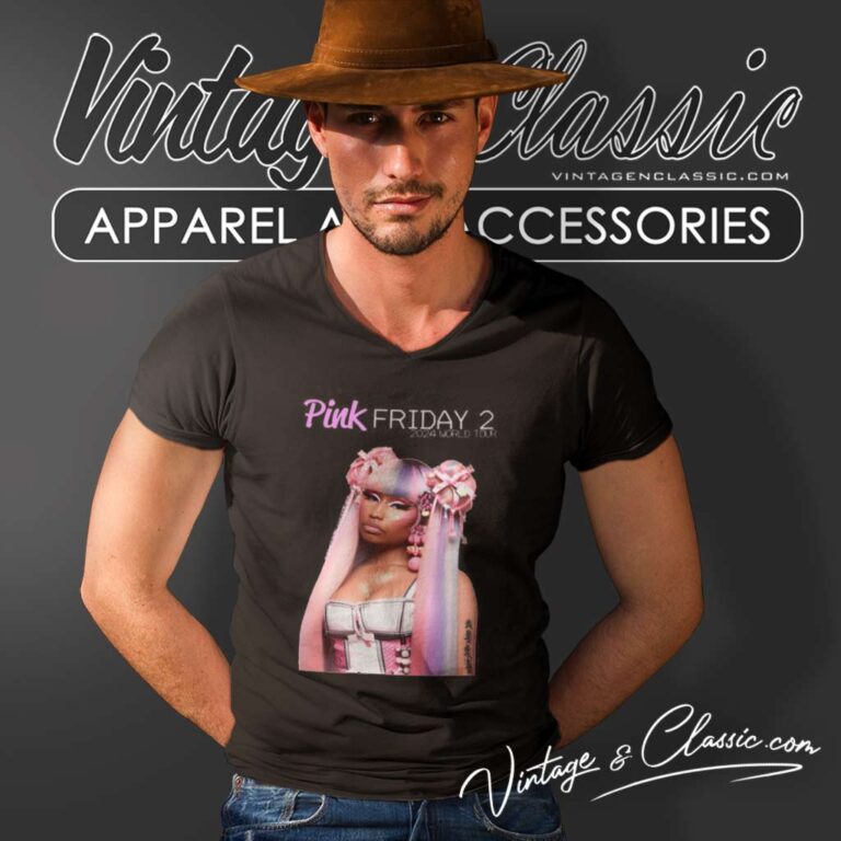 Pink Friday 2 Nicki Minaj 2024 World Tour V Neck TShirt Pink Friday 2 Nicki Minaj 2024 World Tour V Neck TShirt