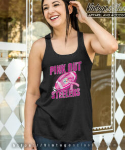 Pink Out Steelers Breast Cancer Awareness Tank Top Racerback
