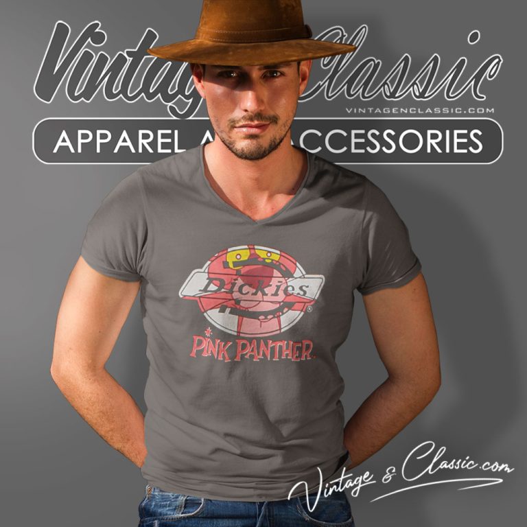 Pink Panther Dickies Logo Collaboration V Neck TShirt Pink Panther Dickies Logo Collaboration V Neck TShirt