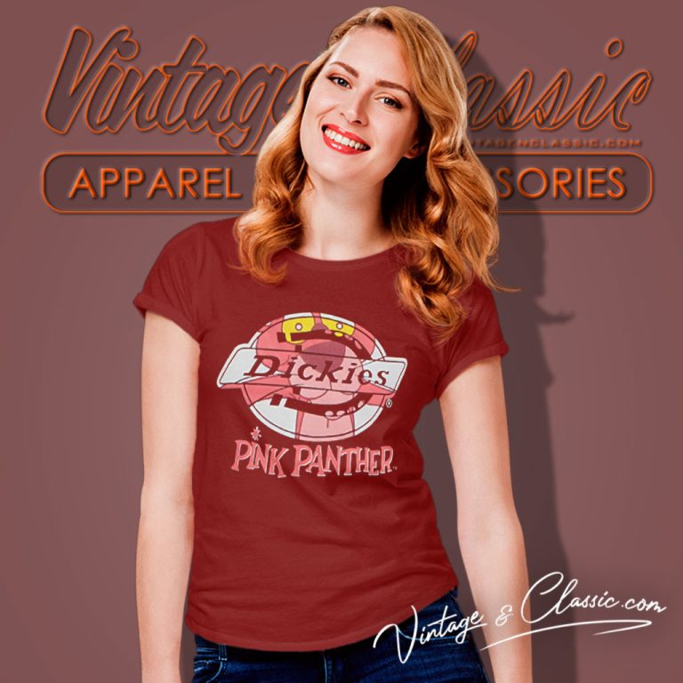 Pink Panther Dickies Logo Collaboration Women T Shirt Pink Panther Dickies Logo Collaboration Women T Shirt