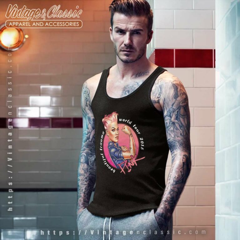 Pink Shirt Beautiful Trauma Tour 2019 Tank Top Racerback Pink Shirt Beautiful Trauma Tour 2019 Tank Top Racerback