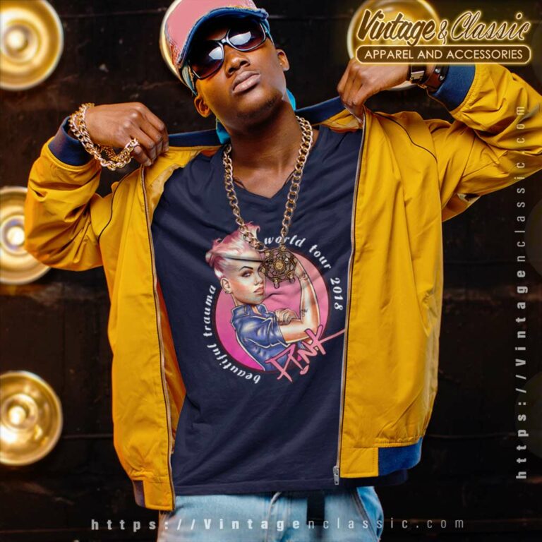 Pink Shirt Beautiful Trauma Tour 2019 V Neck TShirt Pink Shirt Beautiful Trauma Tour 2019 V Neck TShirt