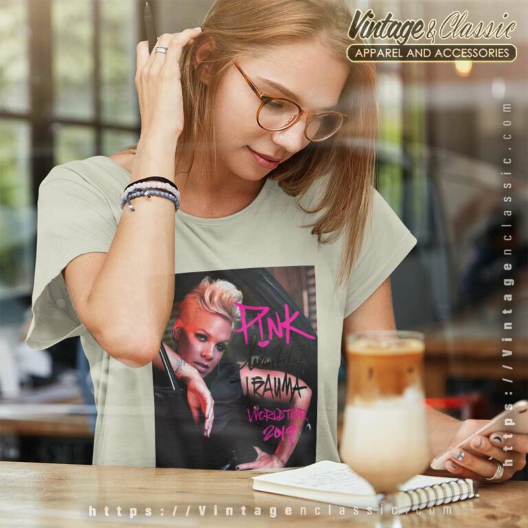 Pink Shirt Beautiful Trauma World Tour Poster Women TShirt Pink Shirt Beautiful Trauma World Tour Poster Women TShirt