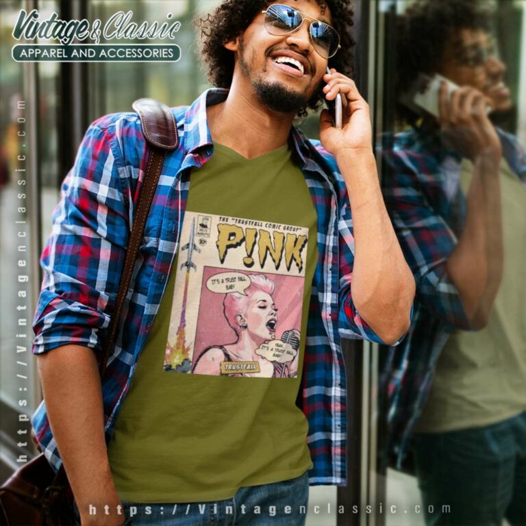 Pink Shirt Comic Group Version V Neck TShirt Pink Shirt Comic Group Version V Neck TShirt