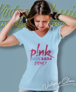 Pink Shirt Concert Summer Carnival 2024 Australia 5 Pink Shirt Concert Summer Carnival 2024 Australia V Neck TShirt