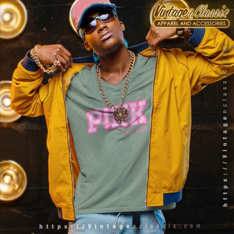 Pink Shirt Logo Tour 2023 V Neck TShirt Pink Shirt Logo Tour 2023 V Neck TShirt