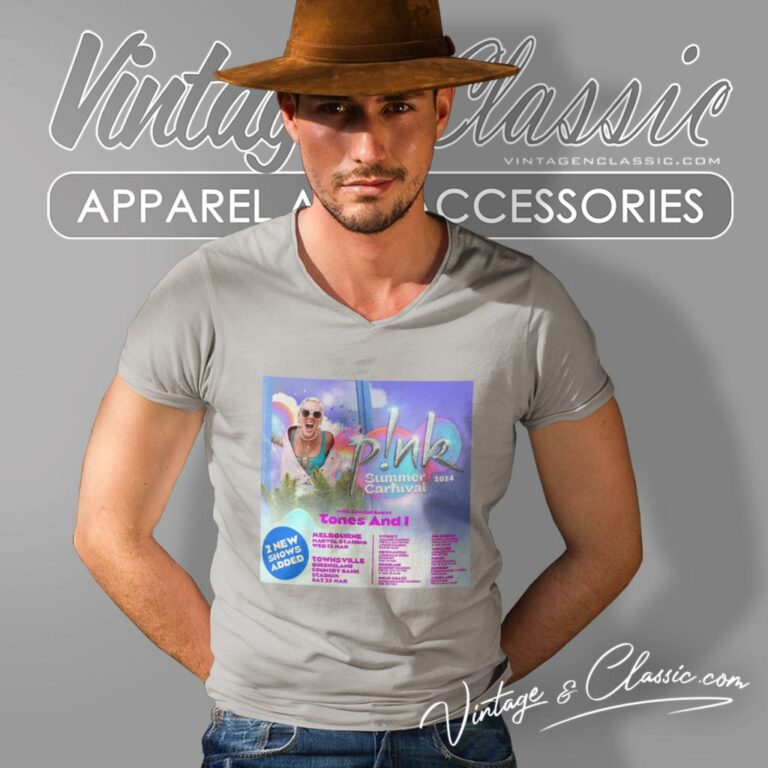 Pink Shirt Summer Carnival 2024 Timeline With Tones V Neck TShirt Pink Shirt Summer Carnival 2024 Timeline With Tones V Neck TShirt