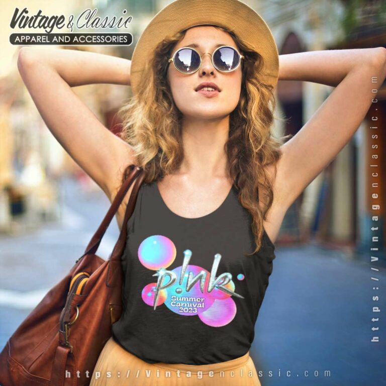 Pink Shirt Summer Carnival Tour 2023 Tank Top Racerback Pink Shirt Summer Carnival Tour 2023 Tank Top Racerback