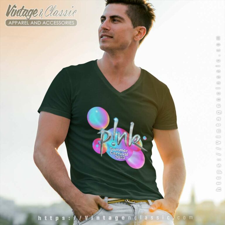 Pink Shirt Summer Carnival Tour 2023 V Neck TShirt Pink Shirt Summer Carnival Tour 2023 V Neck TShirt