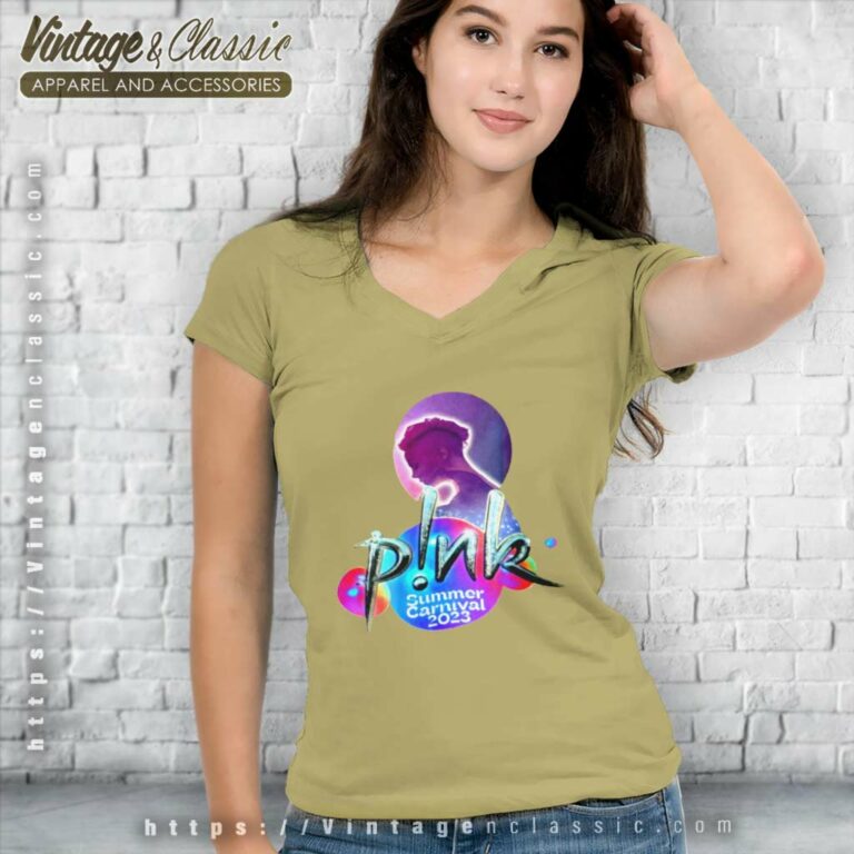 Pink Shirt Summer Carnival Tour Poster V Neck TShirt Pink Shirt Summer Carnival Tour Poster V Neck TShirt
