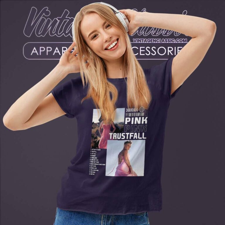 Pink Shirt Trustfall Tour Digital Ticket Women TShirt Pink Shirt Trustfall Tour Digital Ticket Women TShirt