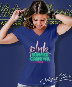 Pink Summer Carnival V Neck TShirt