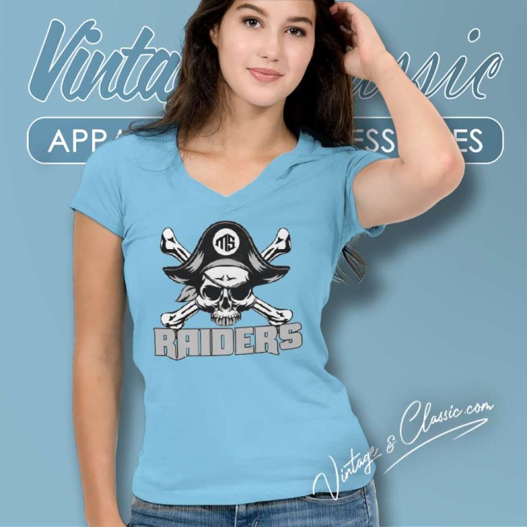 Pirate Skull Masco Las Vegas Raider V Neck TShirt Pirate Skull Masco Las Vegas Raider V Neck TShirt