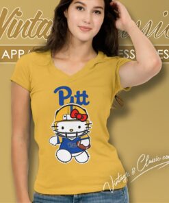 Pittsburgh Panthers Hello Kitty V Neck TShirt