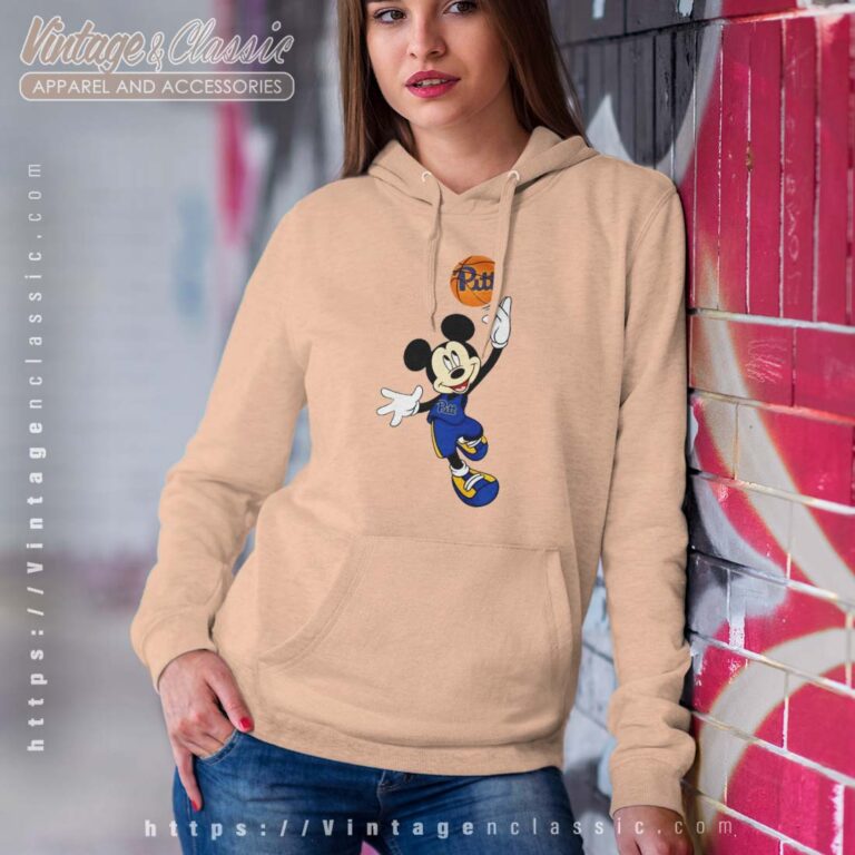 Pittsburgh Panthers Mickey Basketball NCAA March Madness Hoodie Women Pittsburgh Panthers Mickey Basketball NCAA March Madness Hoodie Women