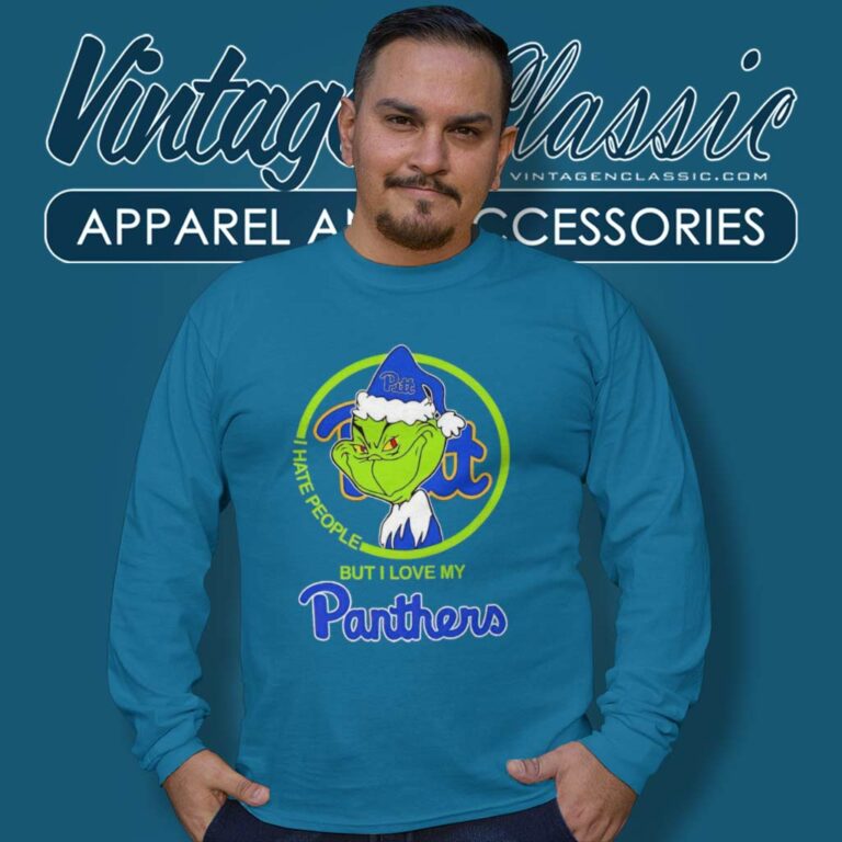 Pittsburgh Panthers Ncaa Christmas Grinch Shirt I Hate People But I Love My Panthers Long Sleeve Tee Pittsburgh Panthers Ncaa Christmas Grinch Shirt I Hate People But I Love My Panthers Long Sleeve Tee