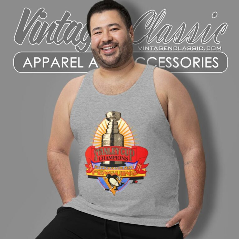 Pittsburgh Penguins 1991 Stanley Cup Champions Tank Top Racerback Pittsburgh Penguins 1991 Stanley Cup Champions Tank Top Racerback