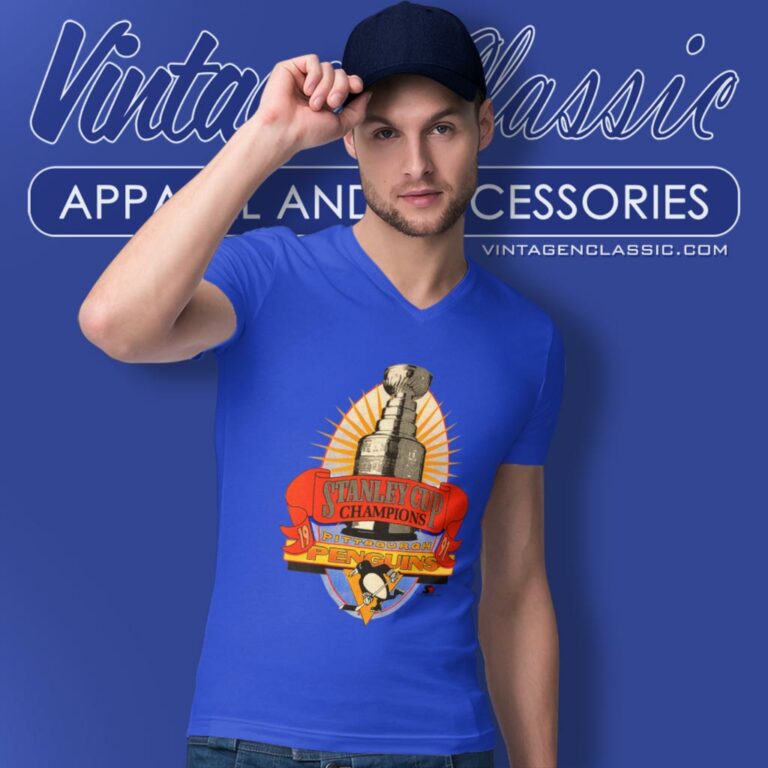 Pittsburgh Penguins 1991 Stanley Cup Champions V Neck TShirt Pittsburgh Penguins 1991 Stanley Cup Champions V Neck TShirt