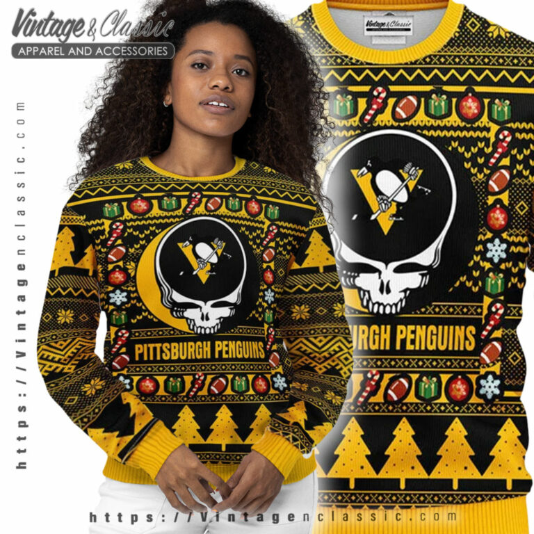 Pittsburgh Penguins Grateful Dead Ugly Sweater Women Ugly Sweater Pittsburgh Penguins Grateful Dead Ugly Sweater Women Ugly Sweater