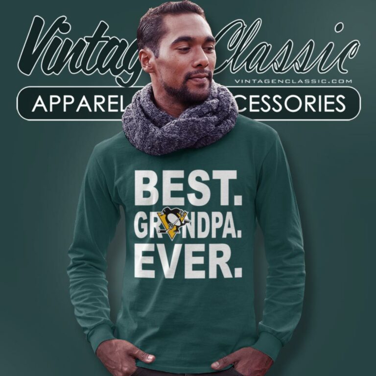 Pittsburgh Penguins Hockey Best Grandpa Ever Long Sleeve Tee Pittsburgh Penguins Hockey Best Grandpa Ever Long Sleeve Tee