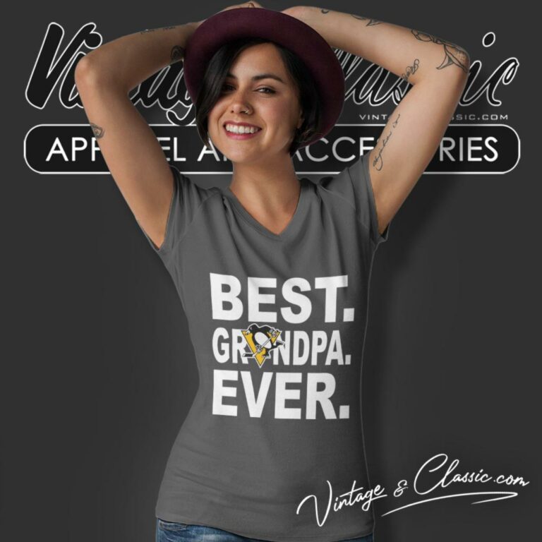 Pittsburgh Penguins Hockey Best Grandpa Ever V Neck TShirt Pittsburgh Penguins Hockey Best Grandpa Ever V Neck TShirt
